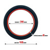 Cockring silicone Beast Rings 36mm Noir-Rouge