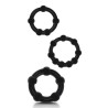 Lot de 3 mini cockrings souples Beaded Set Noirs