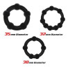Lot de 3 mini cockrings souples Beaded Set Noirs