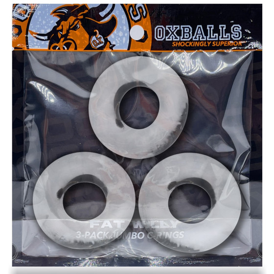 Lot de 3 cockrings Fat Willy Transparents