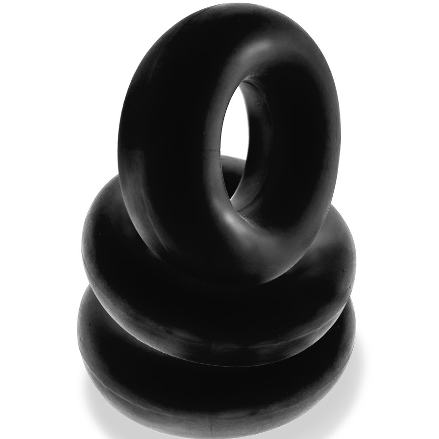 Lot de 3 cockrings Fat Willy Noirs