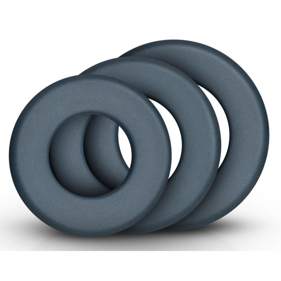 Lot de 3 Cockrings Hefty Boners Gris