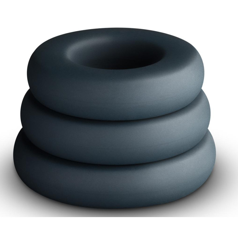 Lot de 3 Cockrings Hefty Boners Gris