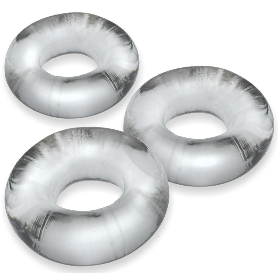 Lot de 3 cockrings Fat Willy Transparents