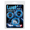 Lot de 3 cockrings Lust Bleus
