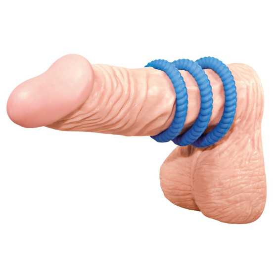Lot de 3 cockrings Lust Bleus