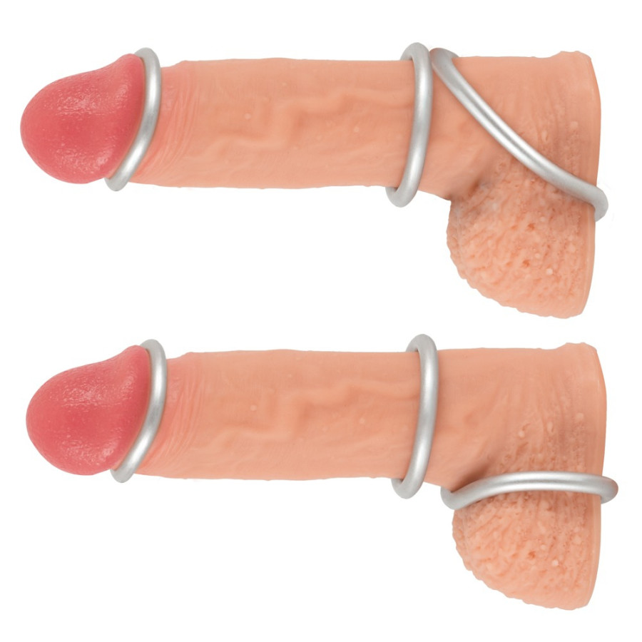 Lot de 3 cockrings Silicone Thin Ring Gris
