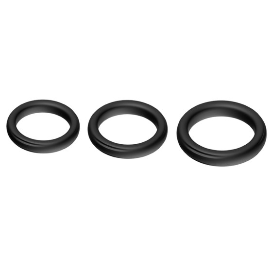 Lot de 3 cockring Silicone Set Ring Noirs