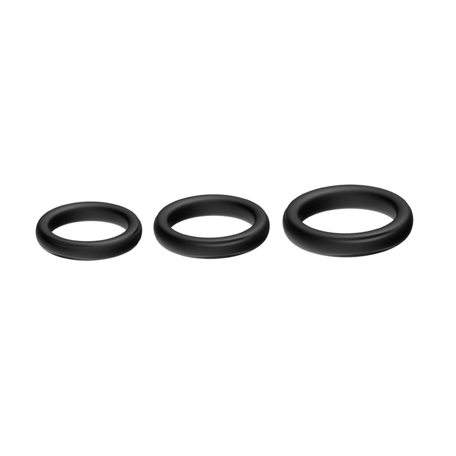 Lot de 3 cockring Silicone Set Ring Noirs