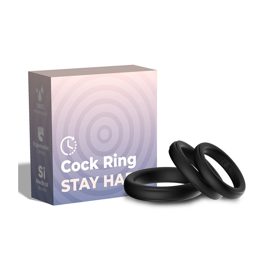 Lot de 3 cockring Silicone Set Ring Noirs