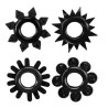 Lot de 4 Cockrings souples Ring Stars Noirs