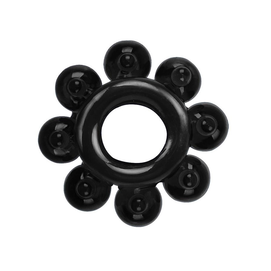 Lot de 4 Cockrings souples Ring Stars Noirs