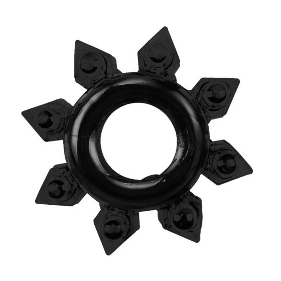 Lot de 4 Cockrings souples Ring Stars Noirs