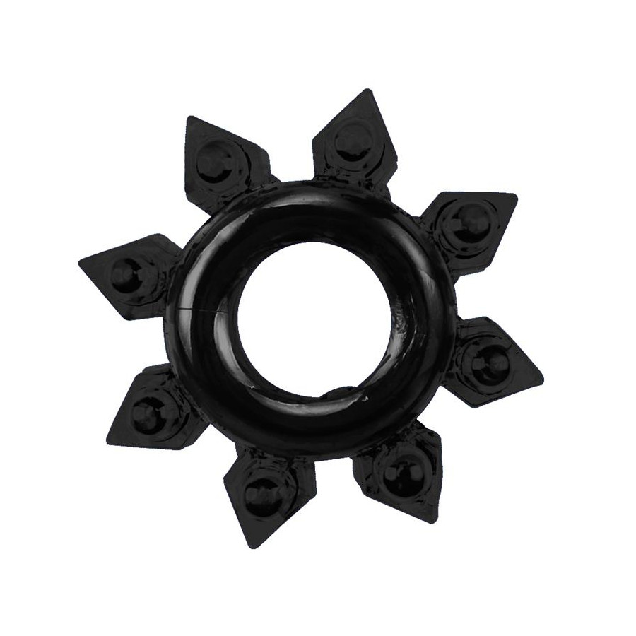 Lot de 4 Cockrings souples Ring Stars Noirs