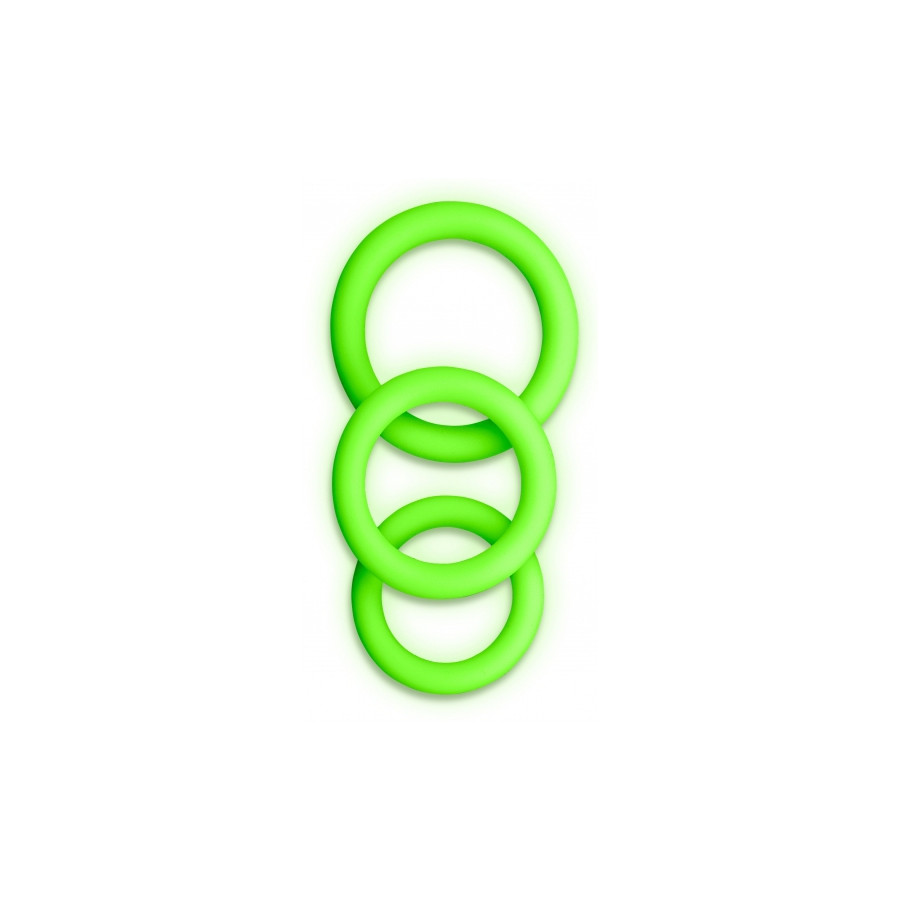 Lot de 3 cockrings phosphorescent Glow Annels 20-30mm