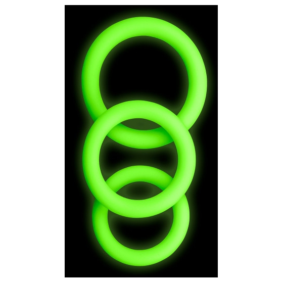 Lot de 3 cockrings phosphorescent Glow Annels 20-30mm