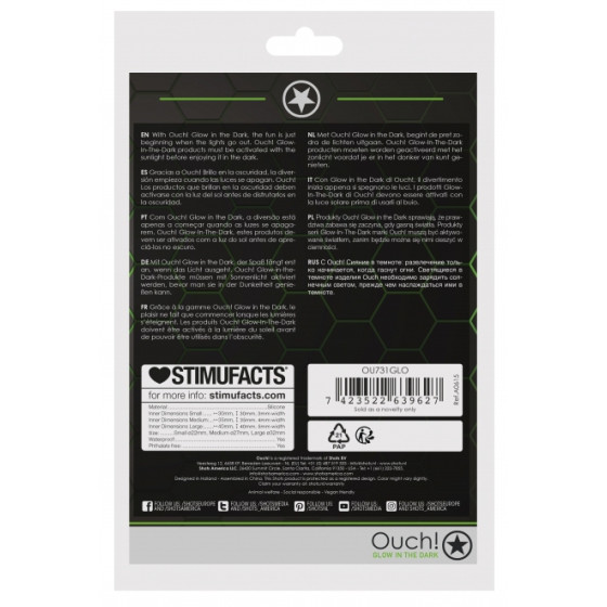 Lot de 3 cockrings phosphorescent Glow Annels 20-30mm