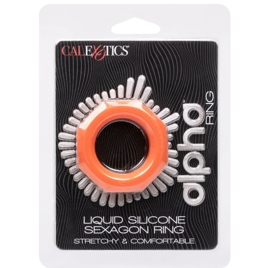 Cockring Silicone Sexagon Alpha 37mm Orange