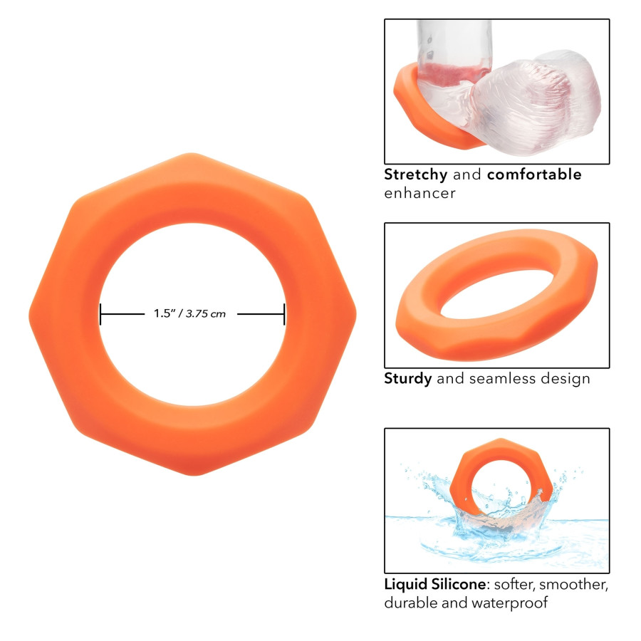 Cockring Silicone Sexagon Alpha 37mm Orange