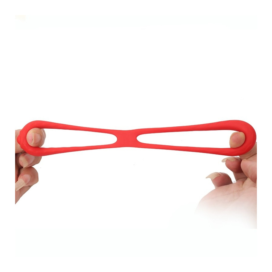 Double Cockring Silicone Soft Duo 40mm Rouge
