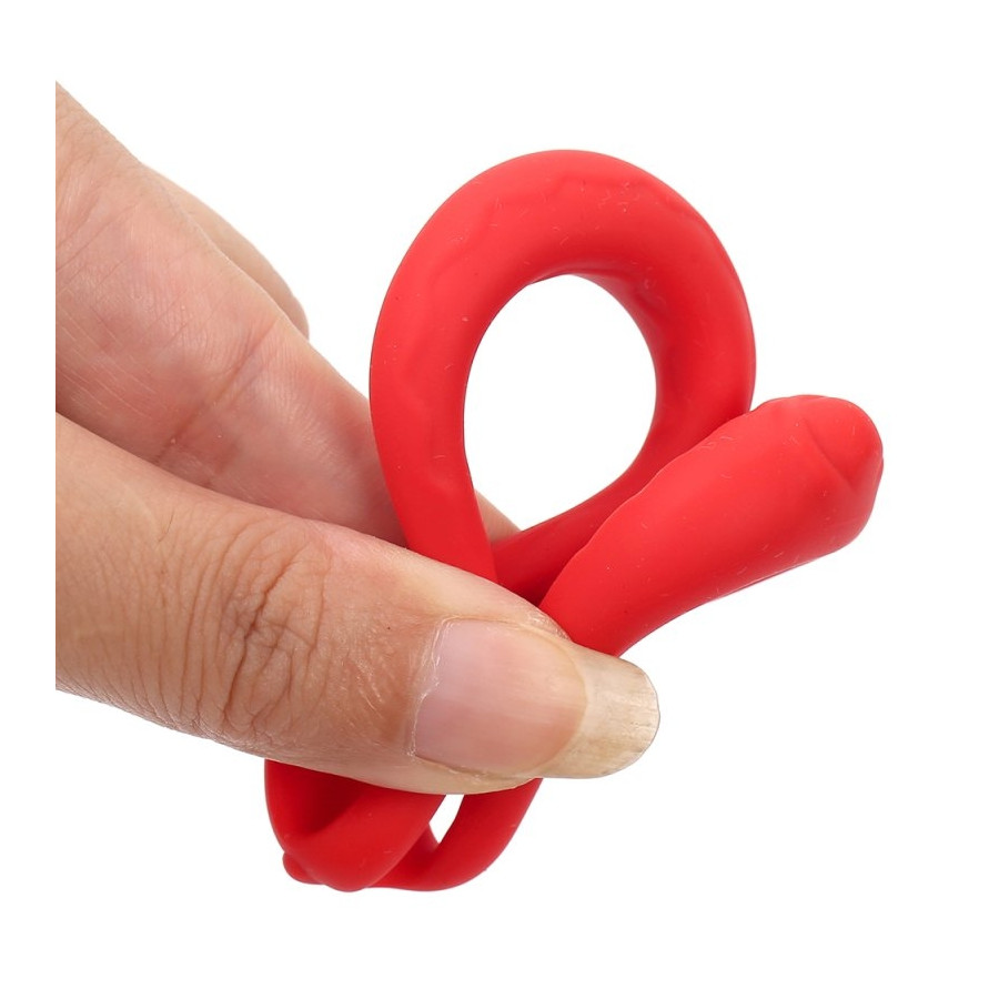 Double Cockring Silicone Soft Duo 40mm Rouge