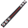 Cockring en cuir 3 Pressions Noir-Rouge