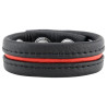Cockring en cuir 3 Pressions Noir-Rouge