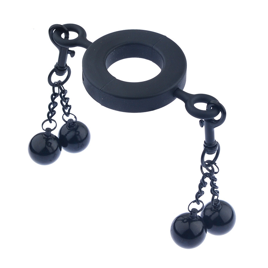 Ballstretcher en métal avec 4 Boules Big Testicle M 32mm - Hauteur 20mm - Poids 535g Noir