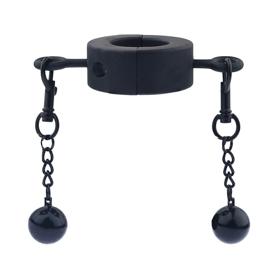 Ballstretcher en métal avec Boules Testicle M 32mm - Hauteur 20mm - Poids 435g Noir