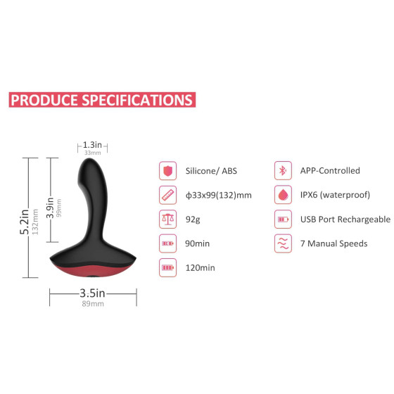 Stimulateur de prostate vibrant SOLSTICE 10 x 3.2 cm