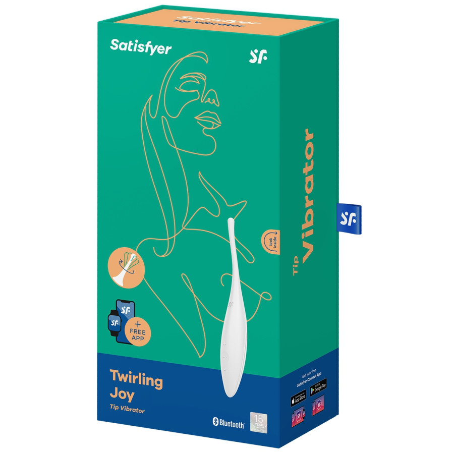 Stimulateur Twirling Joy Satisfyer 17cm Blanc