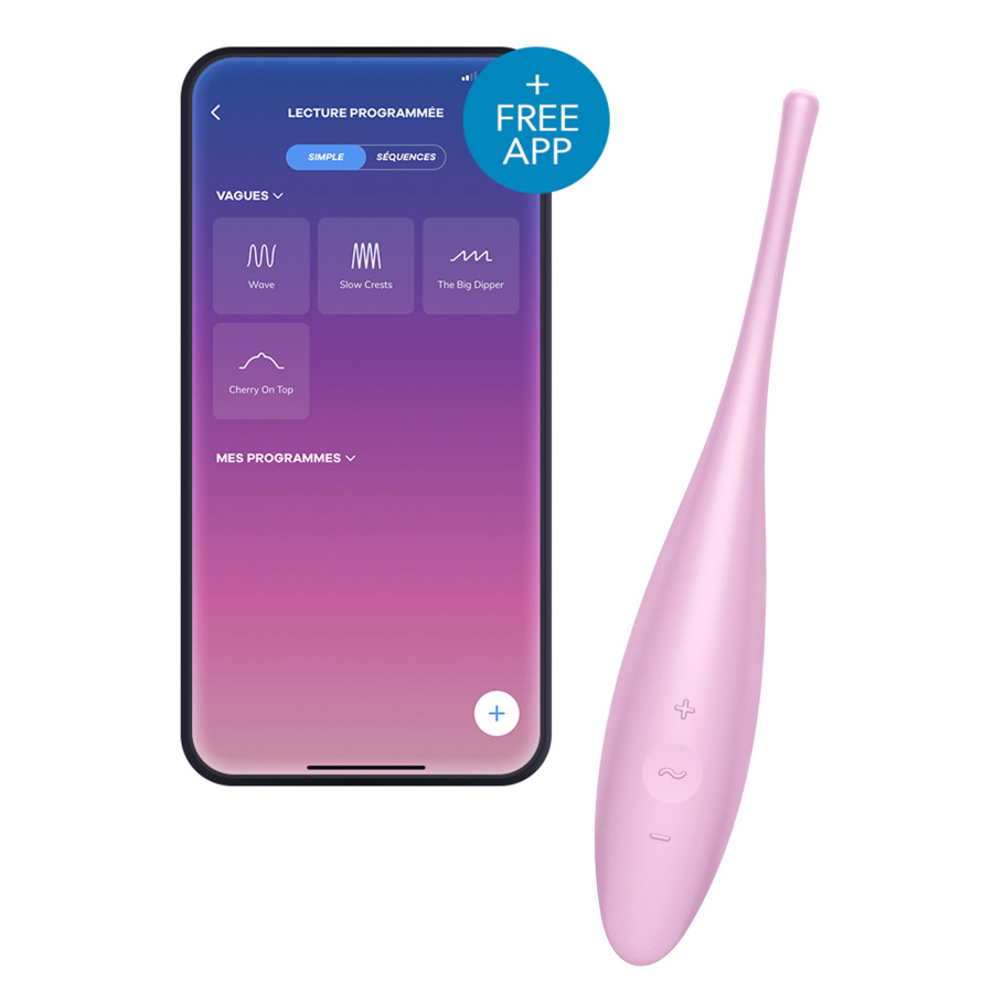 Stimulateur connecté Twirling Joy Satisfyer 17cm Rose Stimulateur connecté Twirling Joy Satisfyer 17cm Rose