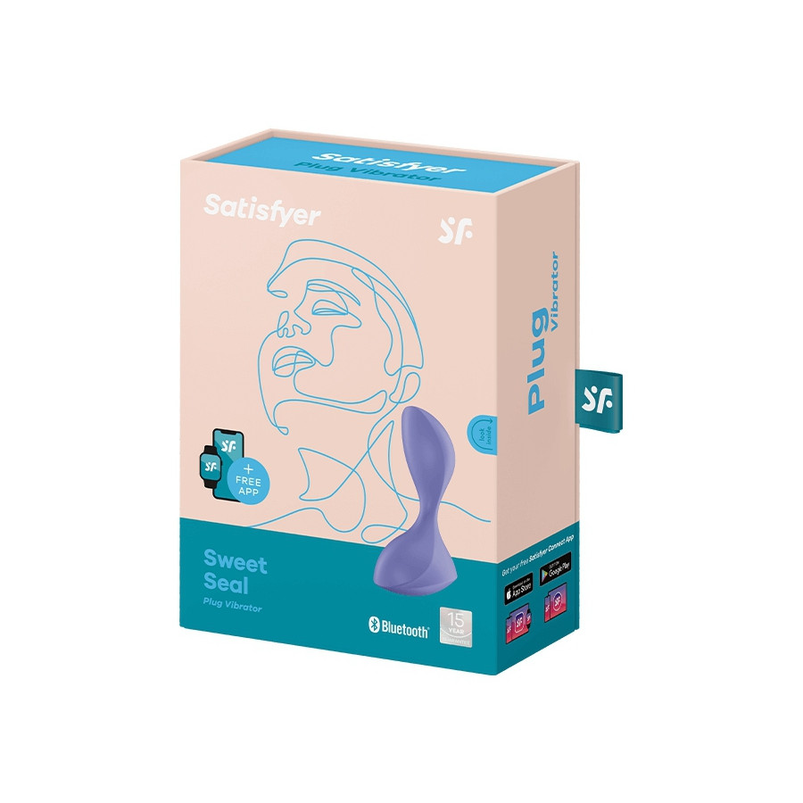 Plug vibrant connecté Sweet Seal Satisfyer 7 x 3.5cm Lilas
