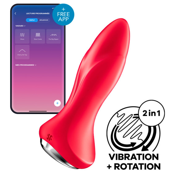 Plug vibrant connecté Rotator 1 Satisfyer 10 x 4cm Rouge