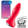 Plug vibrant connecté Rotator 1 Satisfyer 10 x 4cm Rouge