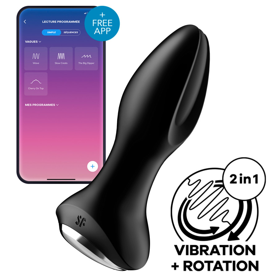 Plug vibrant connecté Rotator 2 Satisfyer 10 x 4cm Noir Plug vibrant connecté Rotator 2 Satisfyer 10 x 4cm Noir