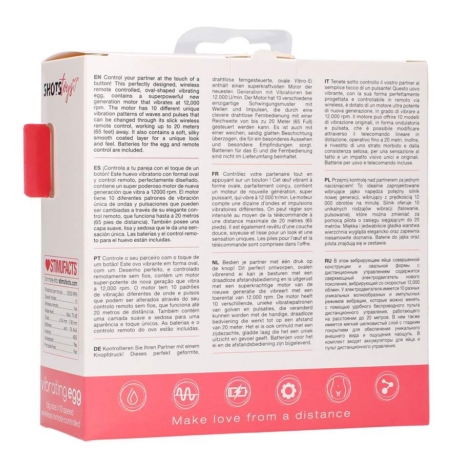 Oeuf vibrant sans fil SPLASH 8 x 3.4 cm Rose