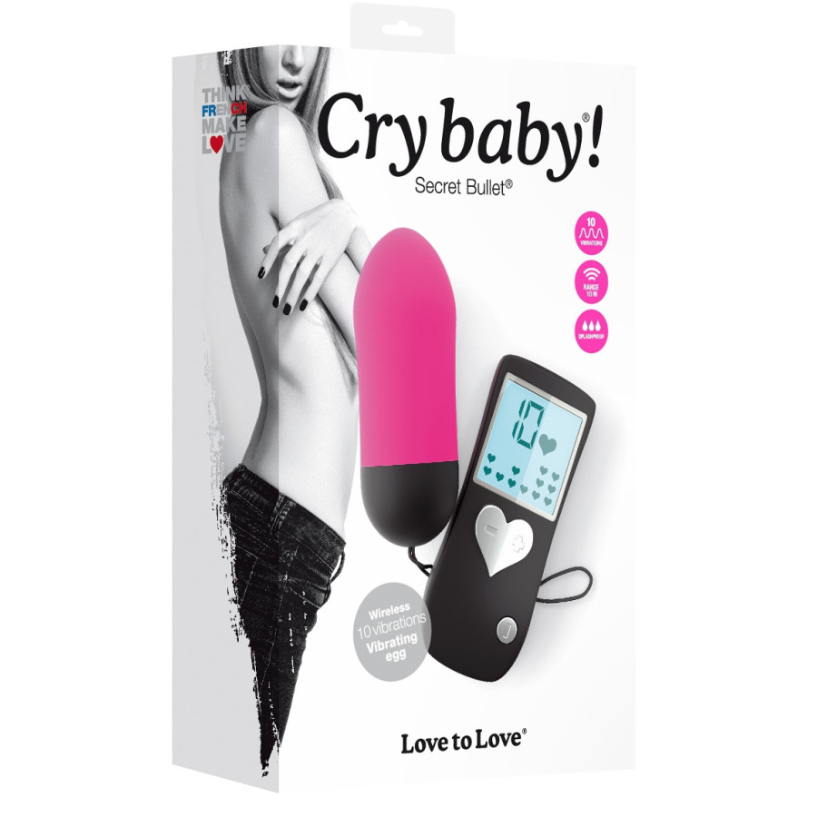Oeuf vibrant sans fil Cry Baby 7.5 x 3 cm Rose
