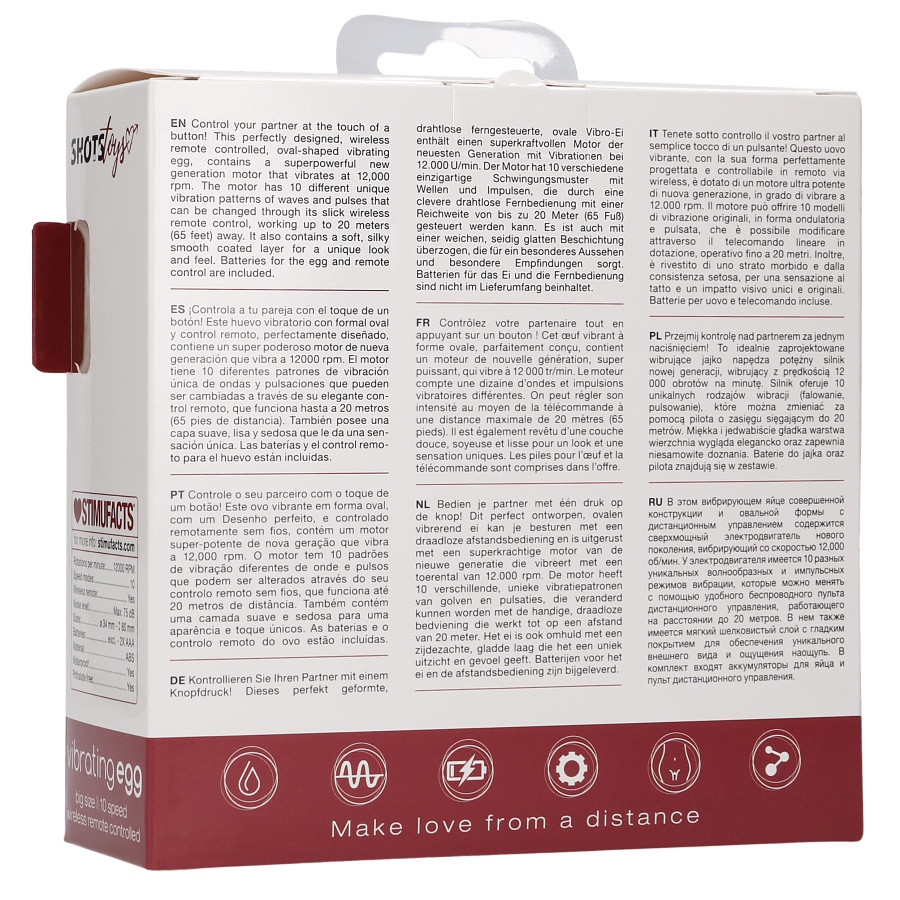 Oeuf vibrant sans fil Splash 8 x 3.4 cm Rouge