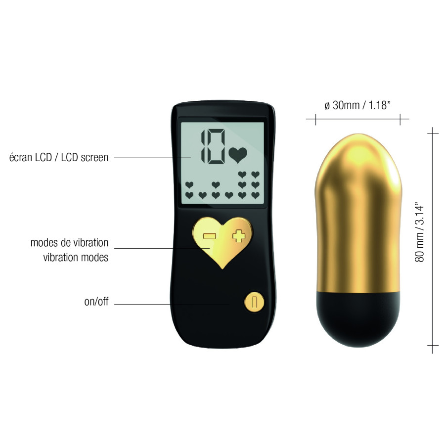 Oeuf Vibrant sans fil Cry Baby 7.5 x 3 cm Gold