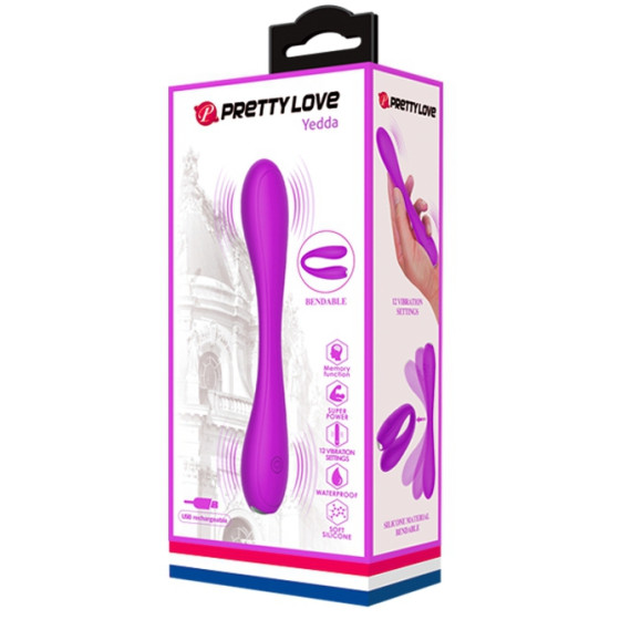 Vibromasseur souple Yedda Pretty Love 17 x 2.7 cm Violet