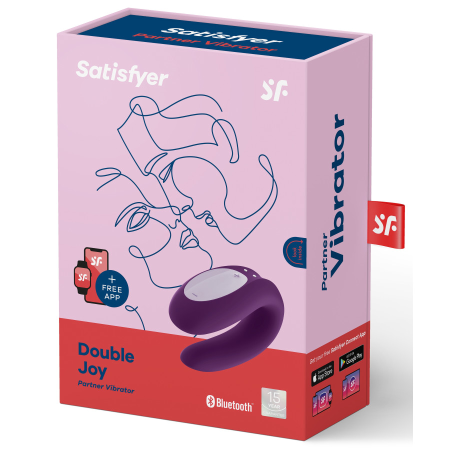 Stimulateur connecté Double Joy Satisfyer Mauve