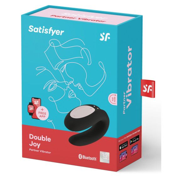 Stimulateur connecté Double Joy Satisfyer Noir