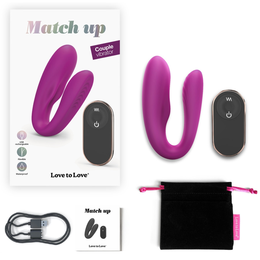 Stimulateur vibrant pour couple Match Up Love to Love Fuchsia