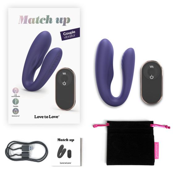 Stimulateur vibrant pour couple Match Up Love to Love Indigo