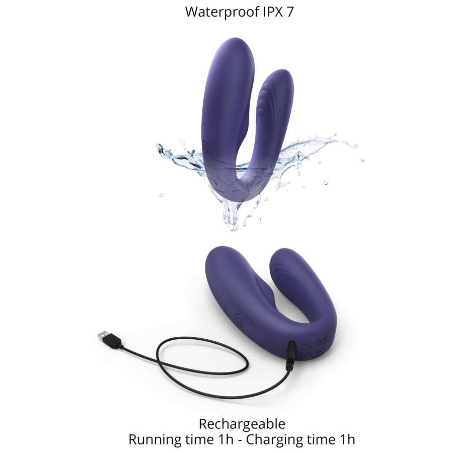 Stimulateur vibrant pour couple Match Up Love to Love Indigo
