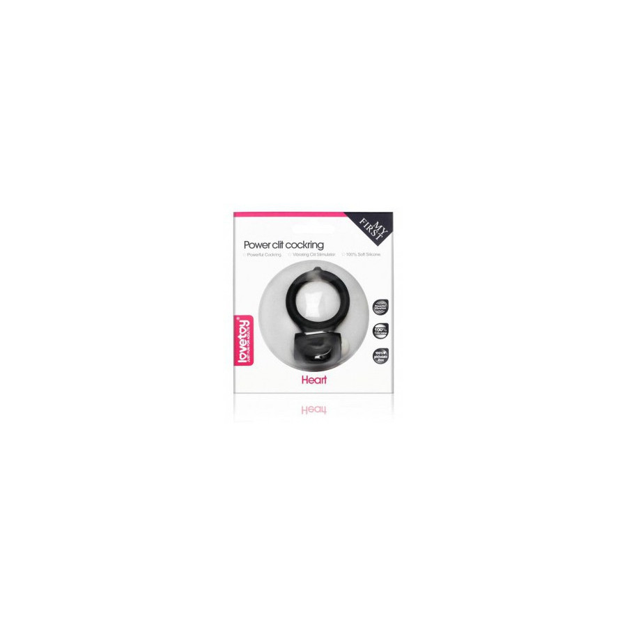 Anneau Vibrant Power Clit HEART – Noir