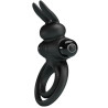 Cockring vibrant Dick Rabbit Petty Love 25mm Noir