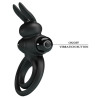 Cockring vibrant Dick Rabbit Petty Love 25mm Noir