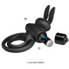 Cockring vibrant Dick Rabbit Petty Love 25mm Noir
